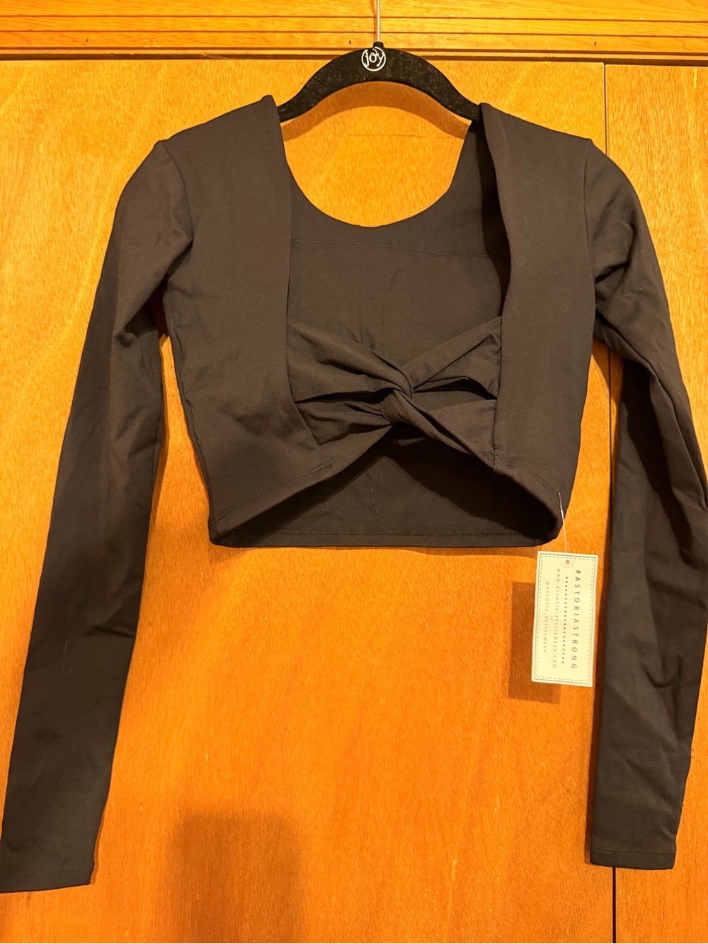 Astoria Black Long-Sleeve Cropped Top Size S NWT